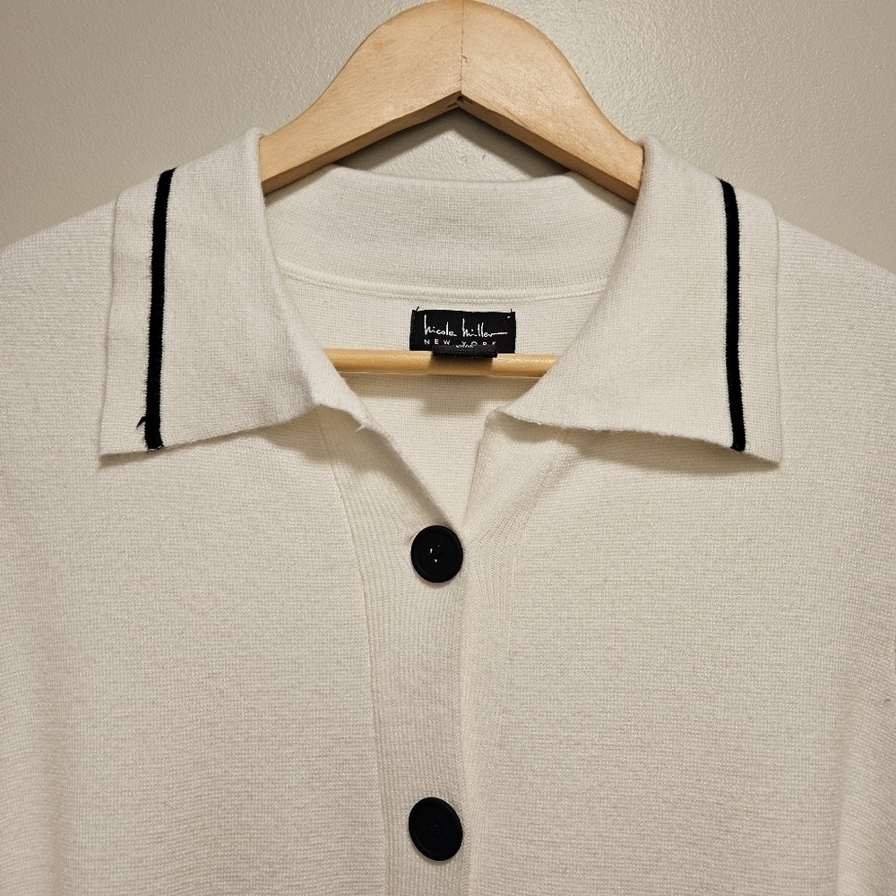 Nicole Miller New York Women's Button Front Belted Mini Sweater Dress Size M. - Picture 14 of 16